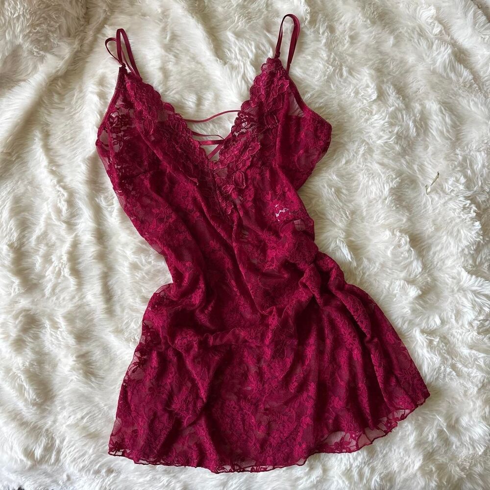 Women's Red and Burgundy Dress
